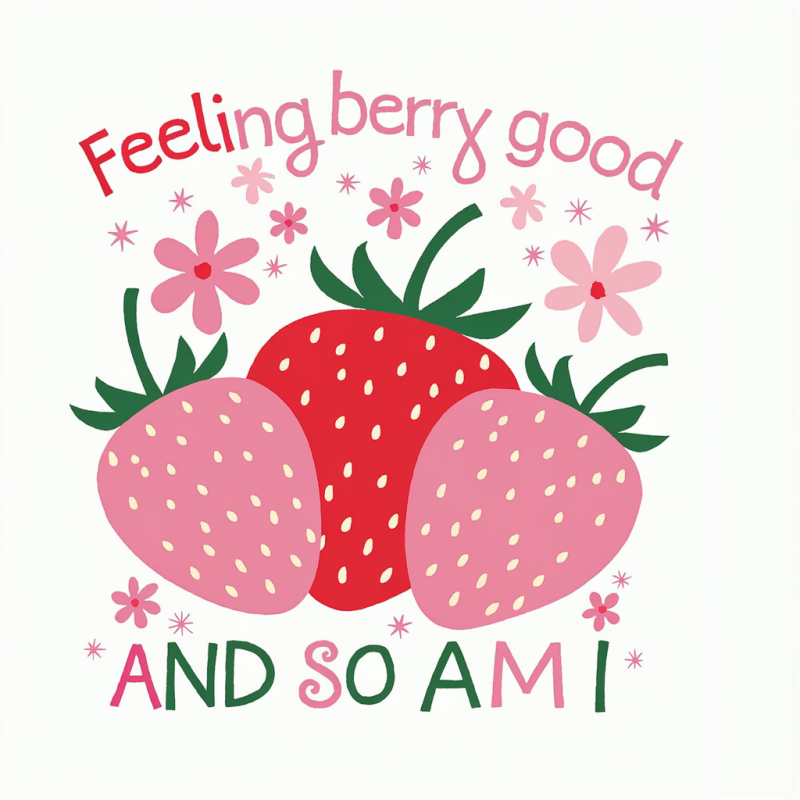 Feeling Berry Good Strawberry Graphic T-Shirt