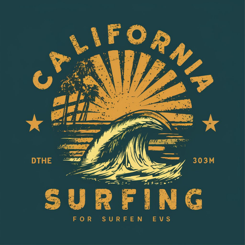 California Surfing Graphic T-Shirt