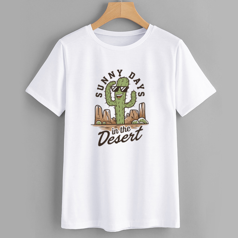 Sunny Days Cactus Graphic T-Shirt