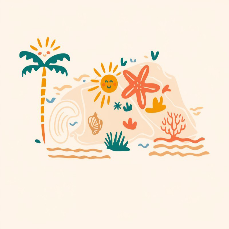 Tropical Marine Floral Casual Pattern Top