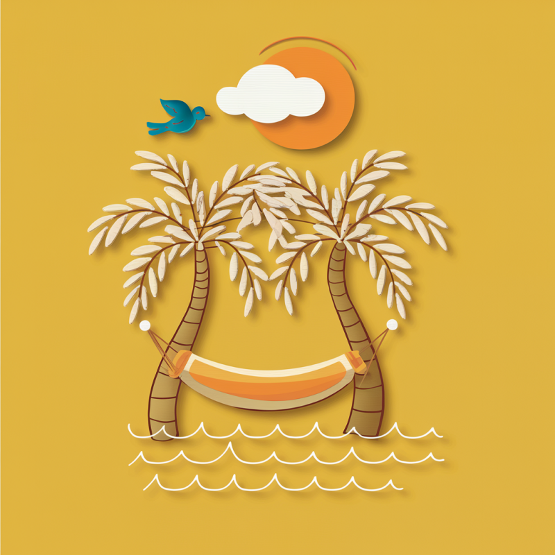 BrandX Tropical Palm Tree Cotton T-Shirt