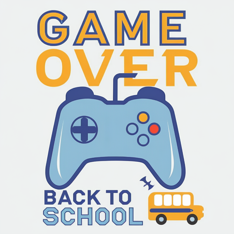 Game Over Back to School Graphic T-Shirt