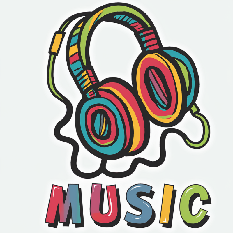 Music Headphones Graphic Cotton T-Shirt