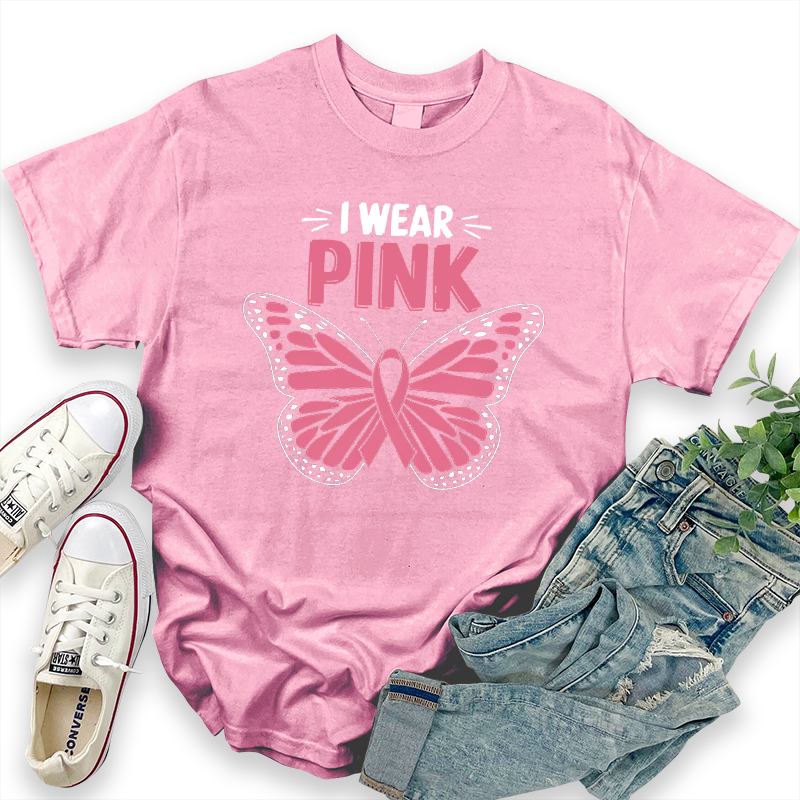 I Wear Pink Breast Cancer Awareness T-shirt
