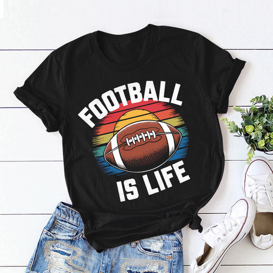 Super Bowl Graphic Top 'Football is Life' T-Shirt