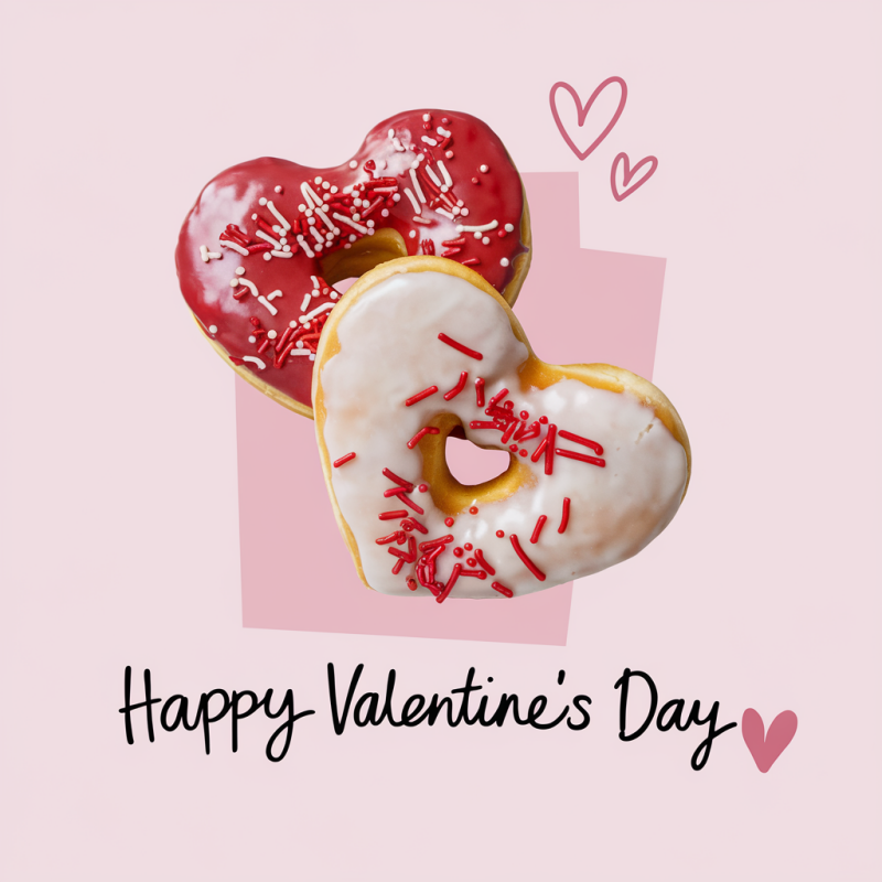 Cute Heart-Shaped Donuts Valentine's Day T-Shirt