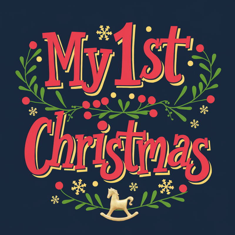 My 1st Christmas Toddler T-Shirt - Cute Holiday Baby Tee