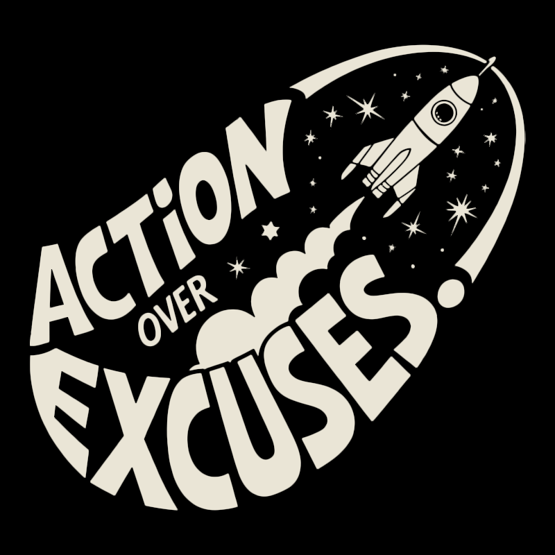 NASA 'Action Over Excuses' Graphic T-Shirt