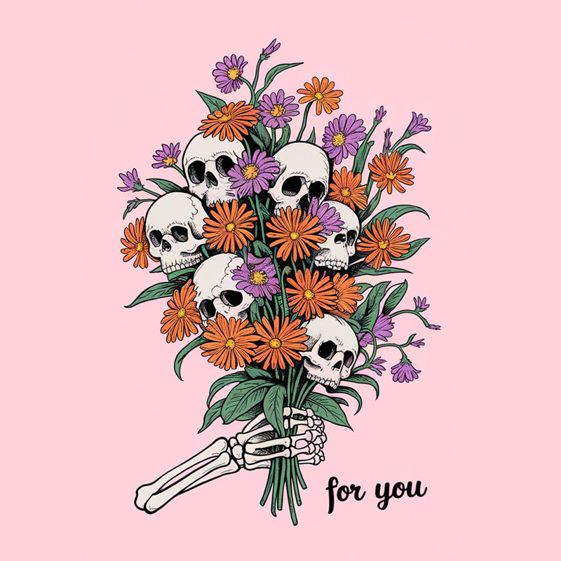 Skull Pattern Top Skull Graphic T-Shirt