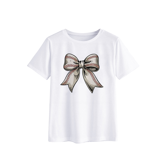 Baseball Bow Graphic T-Shirt