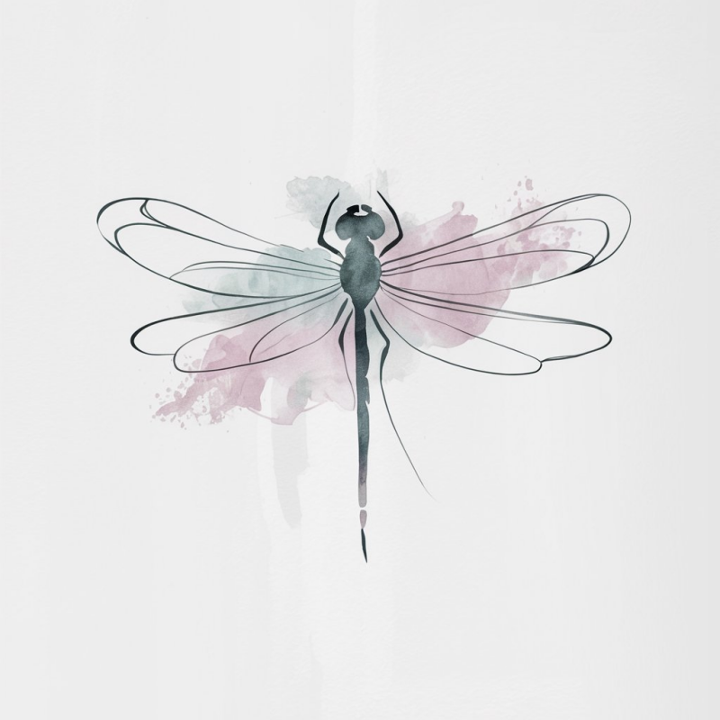 Artistic Dragonfly Watercolor Graphic T-Shirt