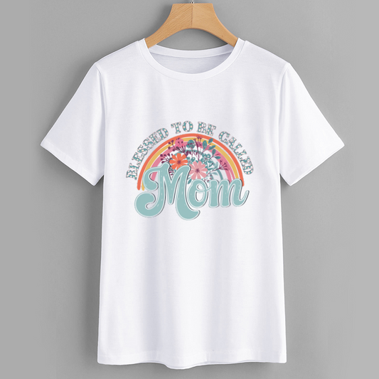 Mom Blessed Cotton Graphic Tee Shirt