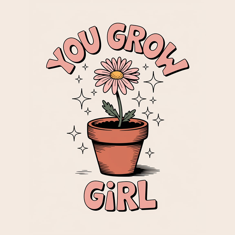 You Grow Girl Motivational Graphic T-Shirt