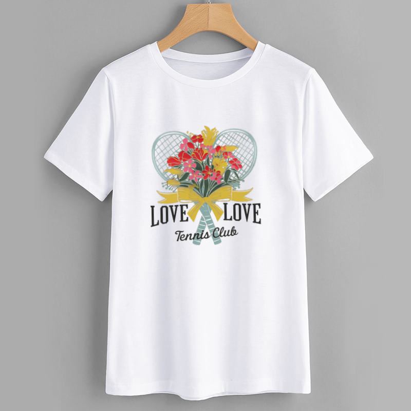 Love Love Tennis Club Floral Graphic T-Shirt