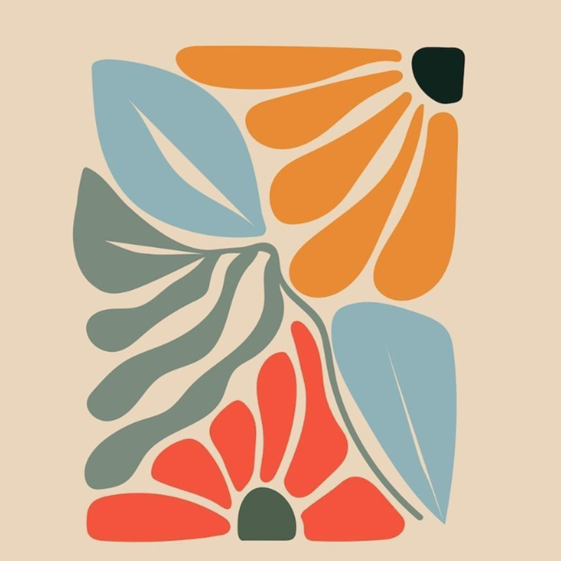 Floral Graphic T-Shirt with Colorful Design