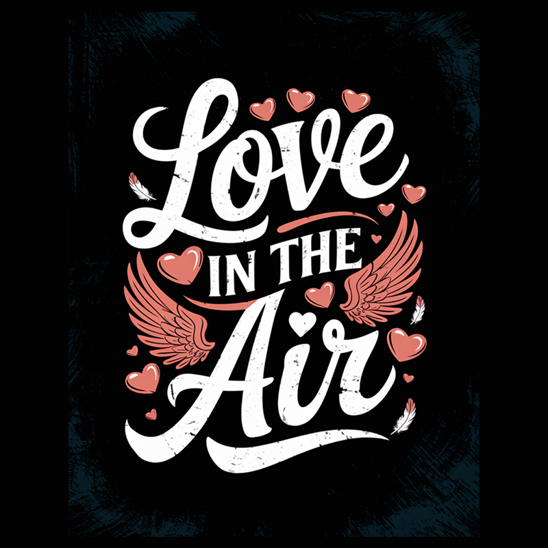 Casual Patterned Top 'Love is in the Air' T-shirt
