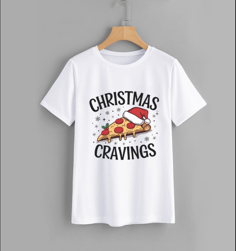 Funny Christmas Cravings Pizza T-Shirt