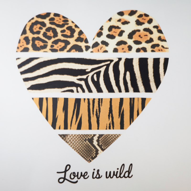 Wild Love Graphic T-Shirt with Animal Print Heart