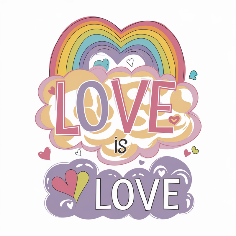Colorful Love Is Love Graphic T-Shirt