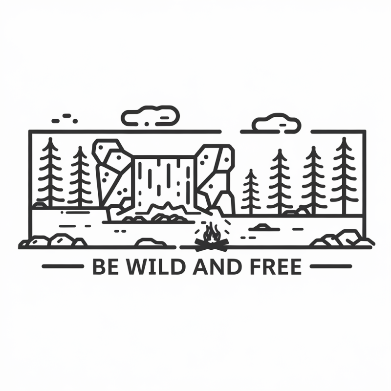 Wildlife Adventure Graphic T-Shirt with 'Be Wild and Free' Design