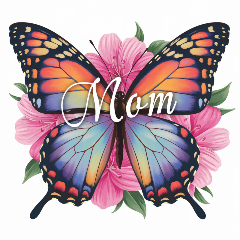Colorful Butterfly Mom T-Shirt