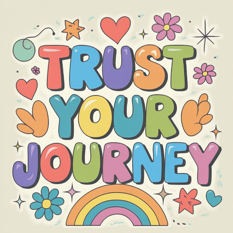 Retro Trust Your Journey Cotton Graphic T-Shirt