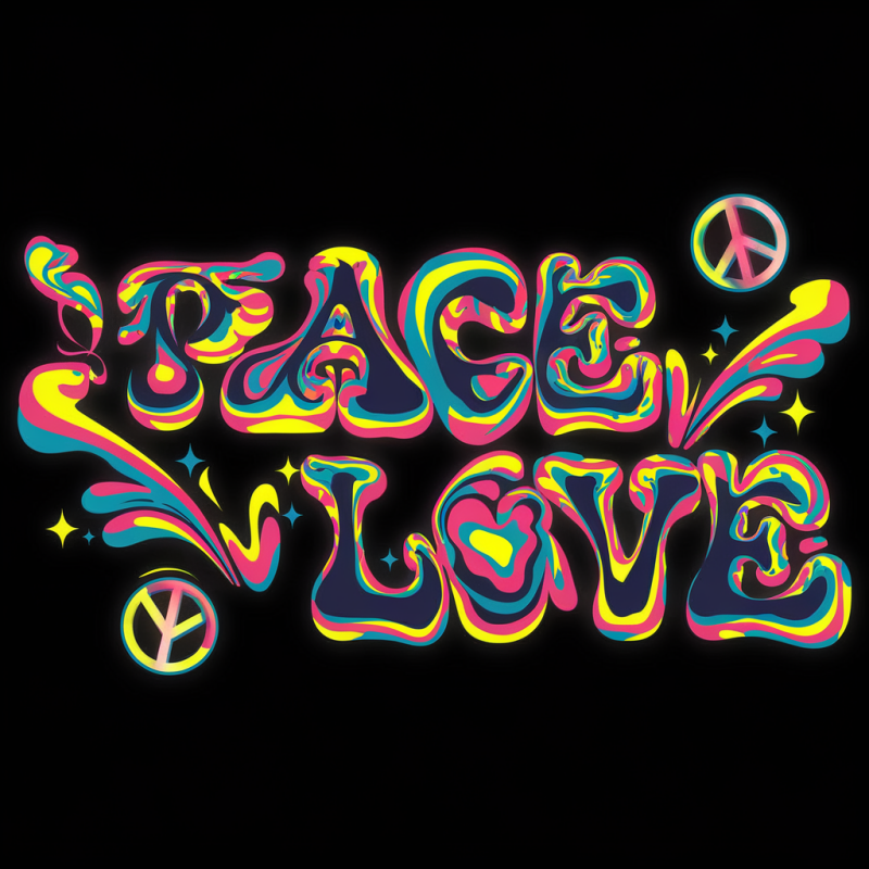 Peace Love Graphic T-Shirt - Trendy Black Tee