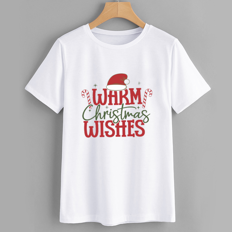 Festive Warm Christmas Wishes Cotton T-Shirt