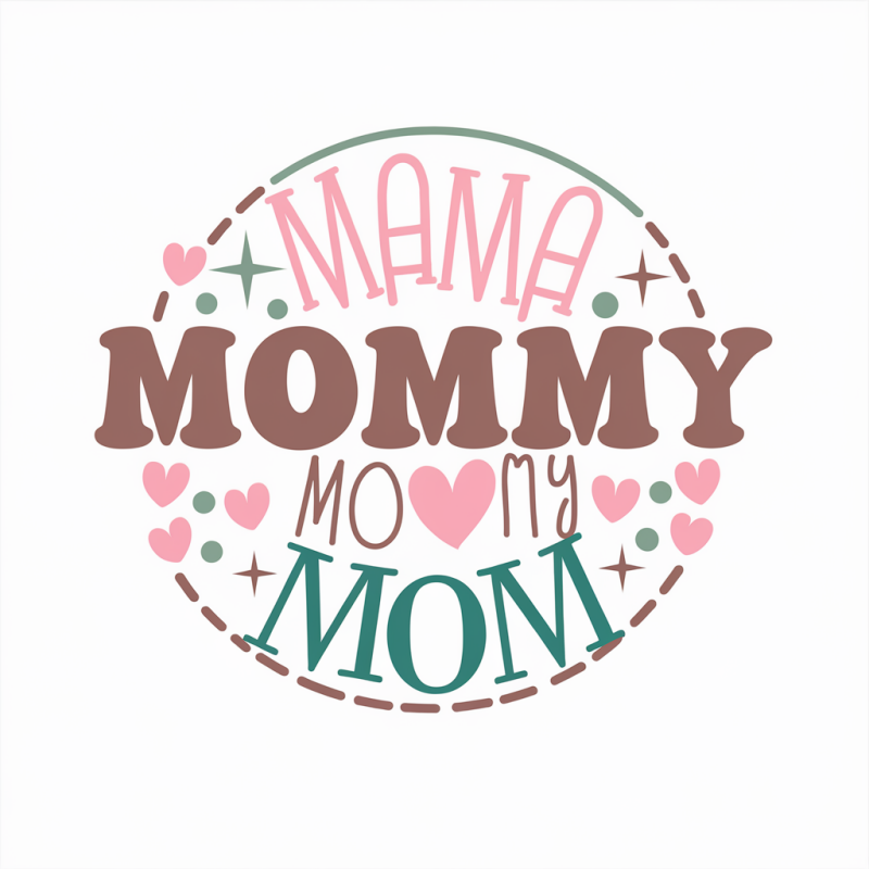 Cute Mommy Graphic T-Shirt with Hearts