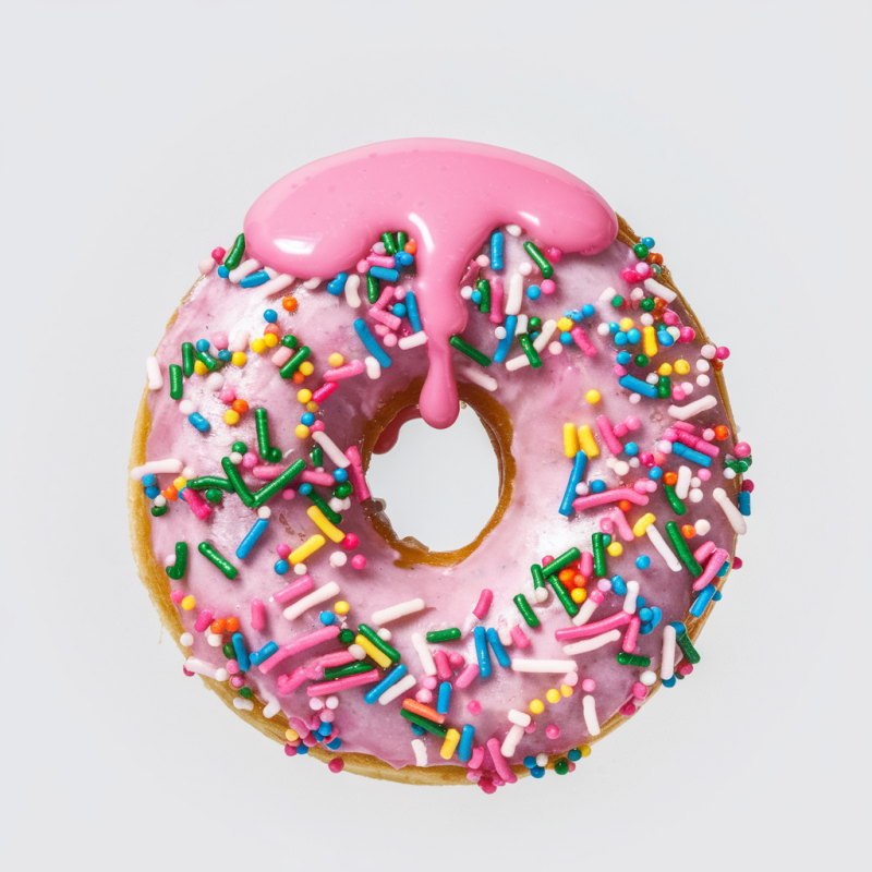 SweetLife Pink Donut Graphic Cotton T-Shirt