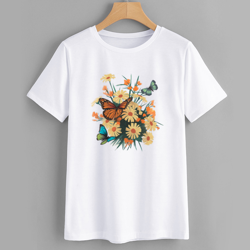 Floral Butterfly Graphic T-Shirt