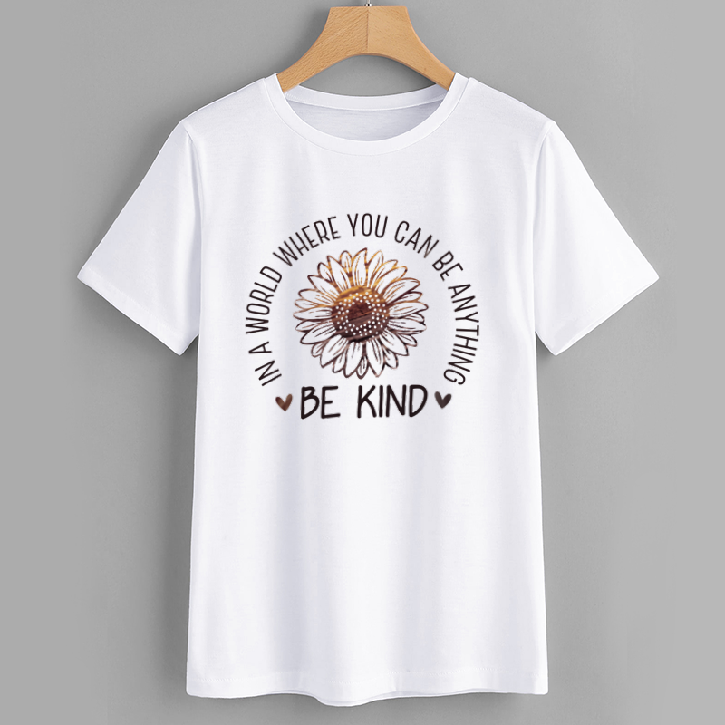Sunflower Be Kind Cotton Graphic T-Shirt