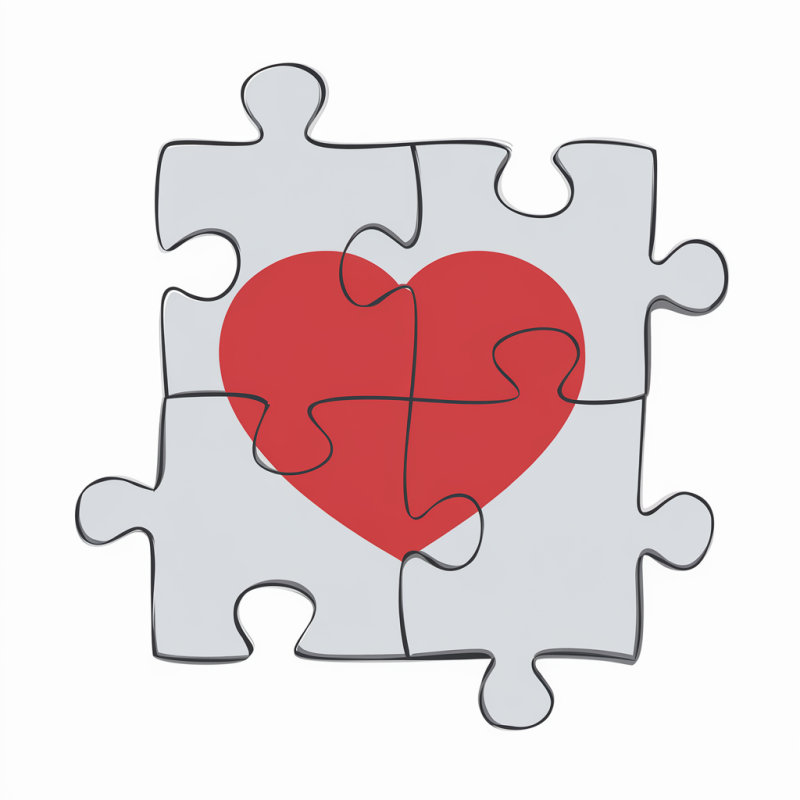 Puzzle Heart Graphic T-Shirt