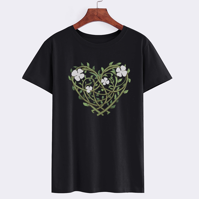 NatureVine Black Cotton T-shirt