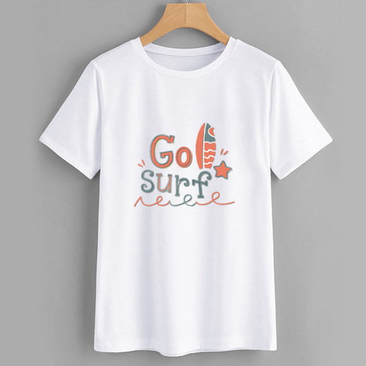 WaveArt Go Surf Cotton Graphic T-Shirt
