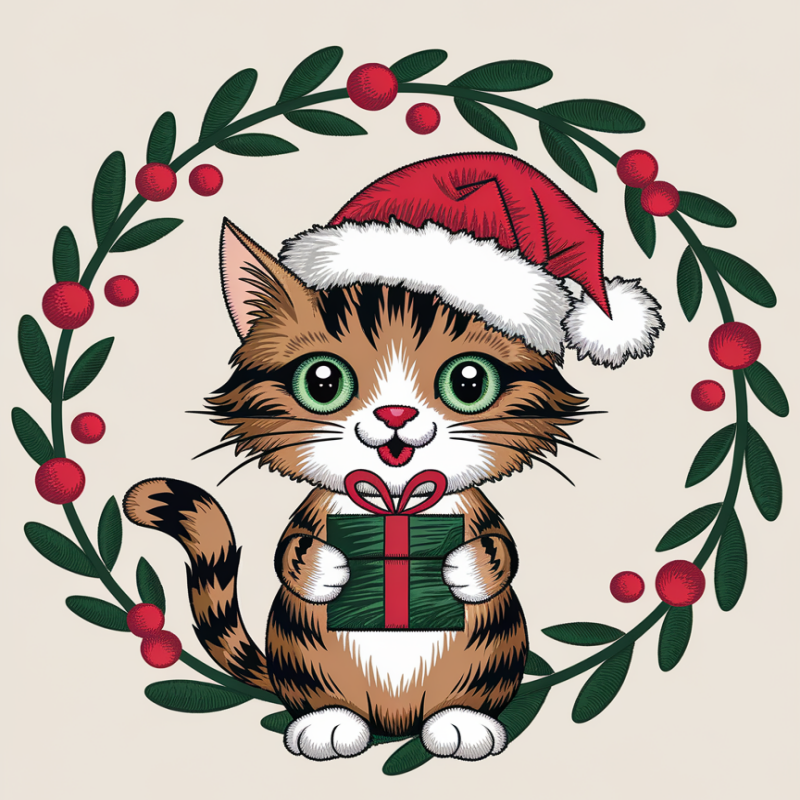 Christmas Cat Graphic T-Shirt