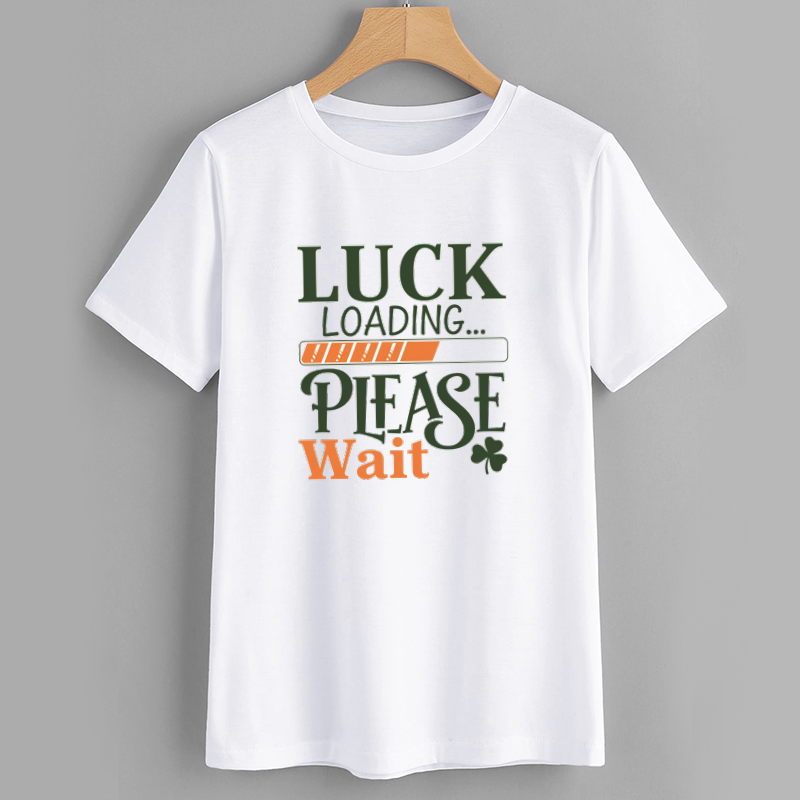 Brand Luck Loading Cotton T-Shirt Casual Short Sleeve
