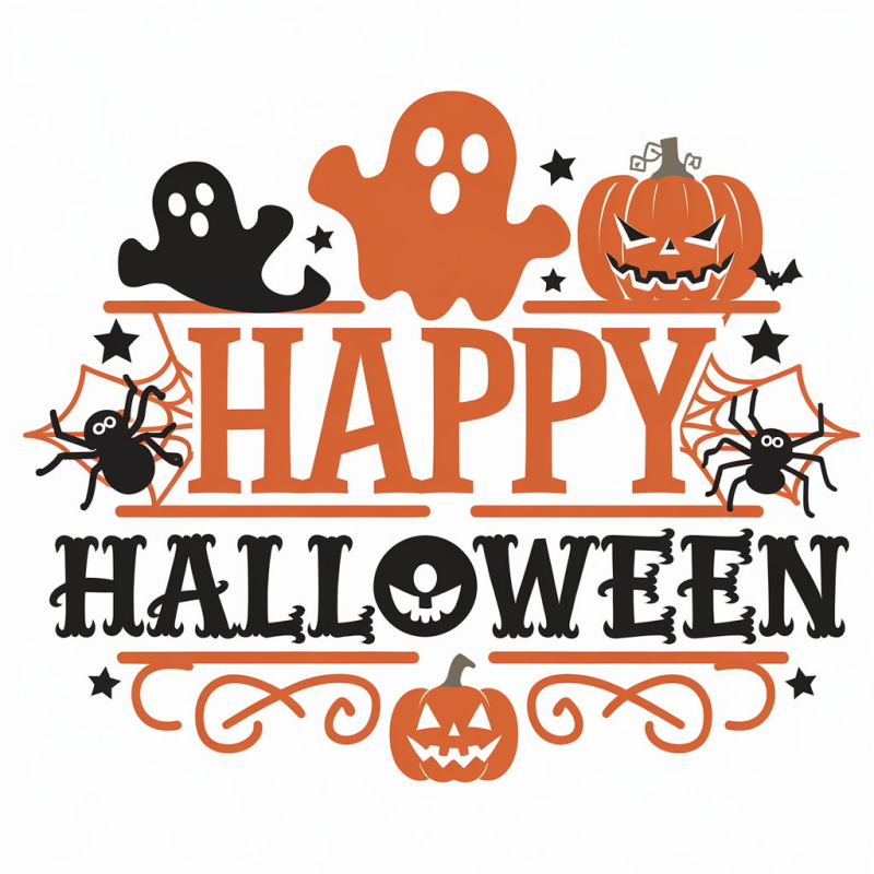 Happy Halloween Ghosts and Pumpkins Graphic Tee