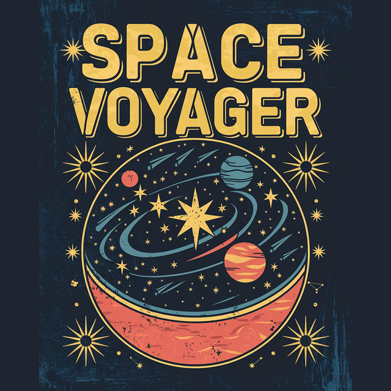 Galactic Space Voyager Graphic T-Shirt