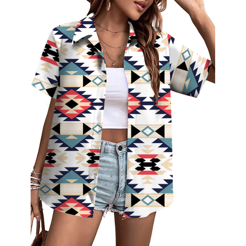 Geometric Pattern Button-Down Shirt