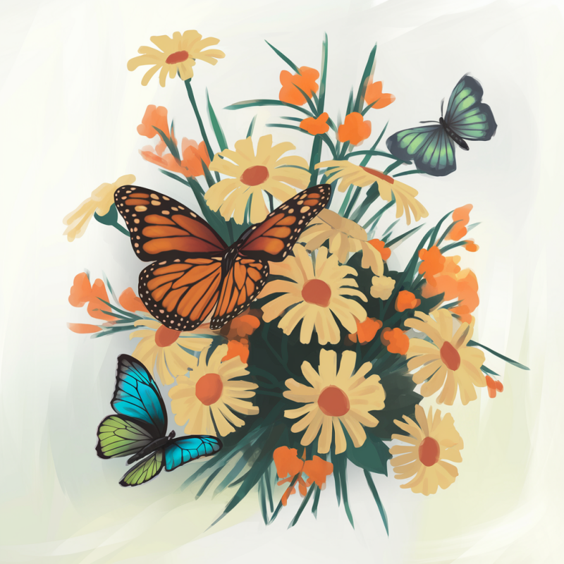 Floral Butterfly Graphic T-Shirt