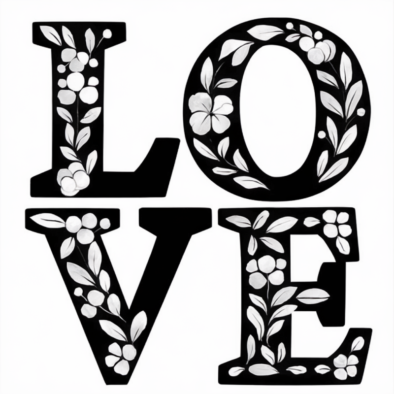 UrbanLeaf LOVE Floral Graphic Cotton T-Shirt