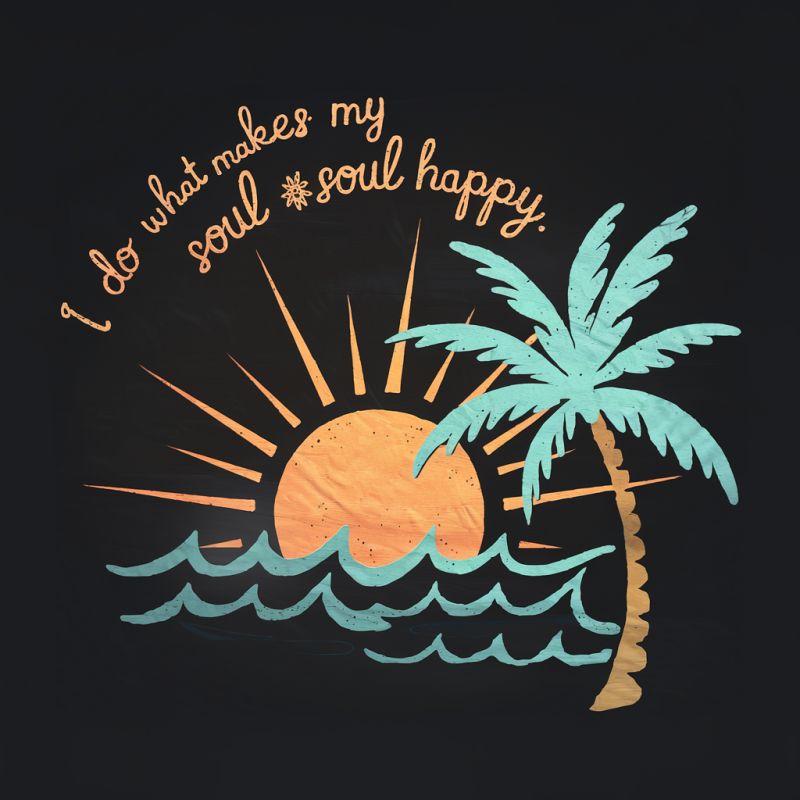 Sunset Soul Happy Graphic T-Shirt