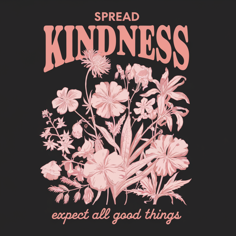Kindness Floral Graphic Cotton T-Shirt