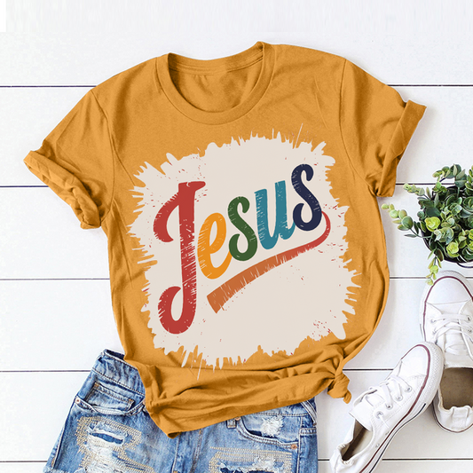 Fun Letters Pattern 'Jesus' T-Shirt