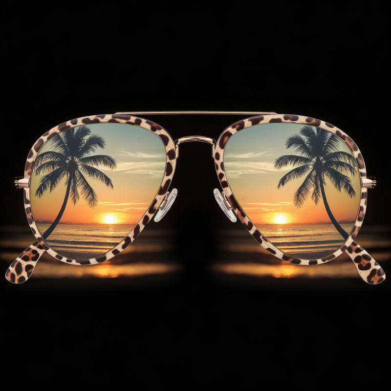 Leopard Print Sunglasses Graphic T-Shirt