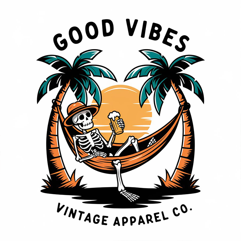Good Vibes Beach Pattern T-Shirt