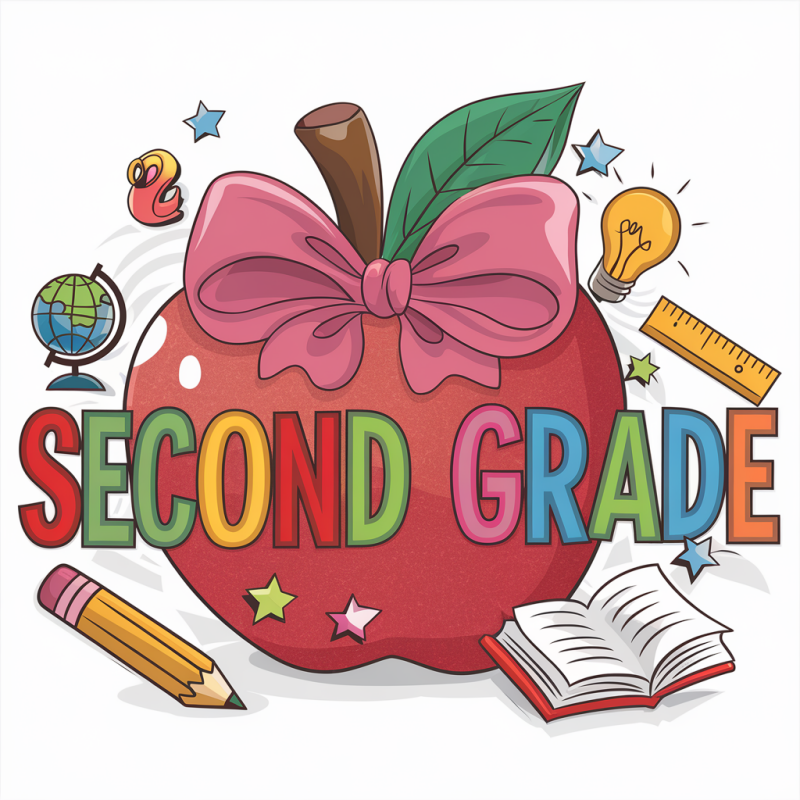 EduJoy Colorful Apple Second Grade T-Shirt