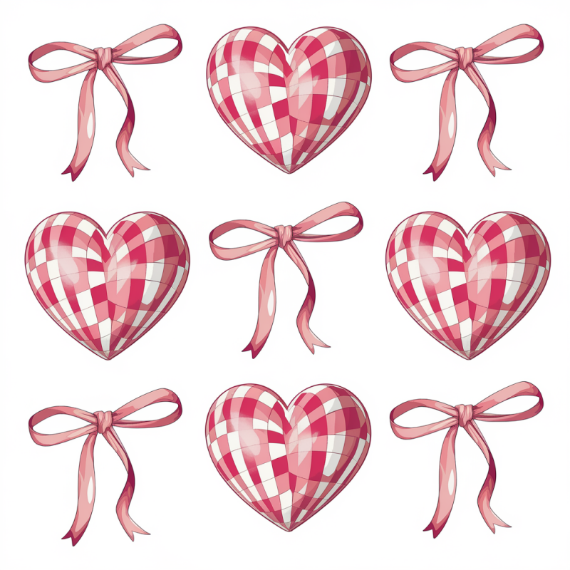 Valentine's Day Bow and Heart Pattern Top