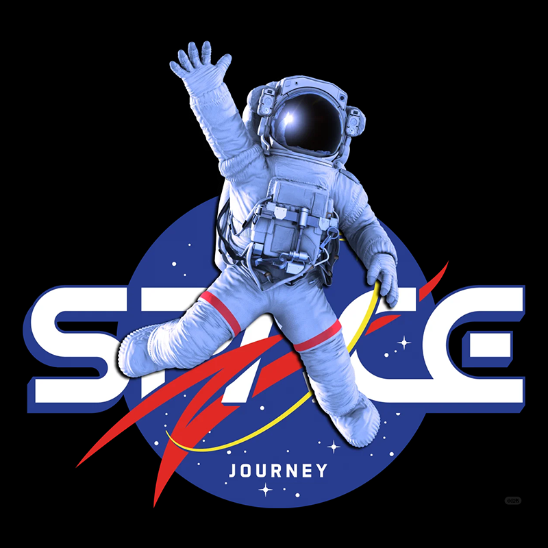 Astronaut Space Journey Graphic T-Shirt
